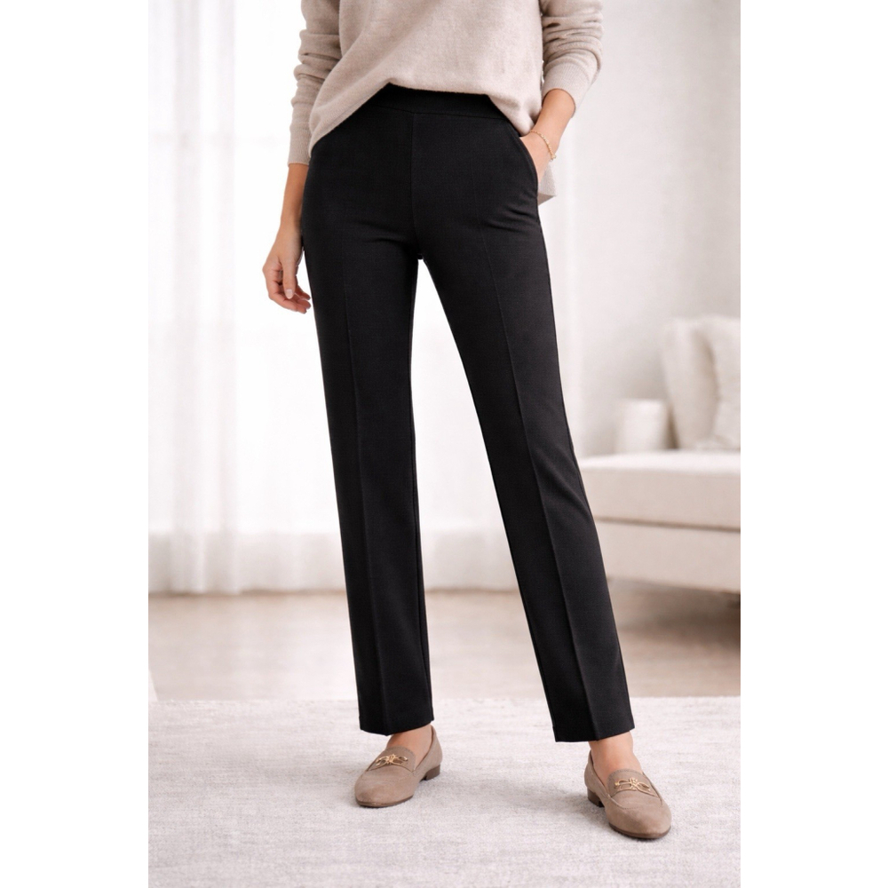Essential Elements Black Knit Pants XS Wool Blend Stretch Pull On Slim Fit